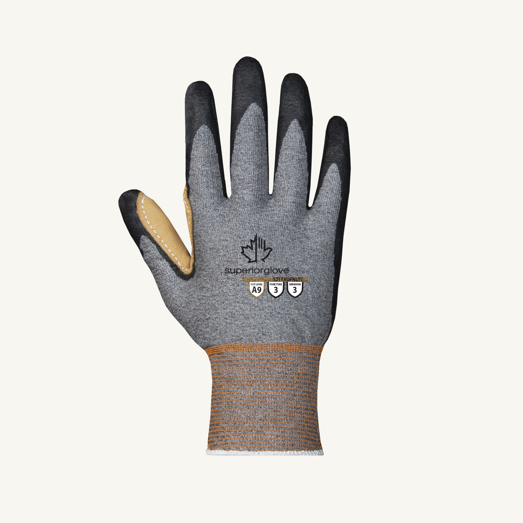 Superior Glove® TenActiv™ S21TXUFNLTC Nitrile Coated Touchscreen A9 Reinforced Extreme-Cut Gloves 